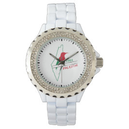 Reloj De Pulsera mapa de la bandera palestina mujeres que observan