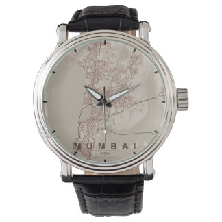 Reloj De Pulsera Mapa de la ciudad de Mumbai India Diseño Minimalis