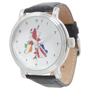 RELOJ DE PULSERA MAPA DE LAS ISLAS BRITÁNICAS Y OBSERVACIÓN DE BAND