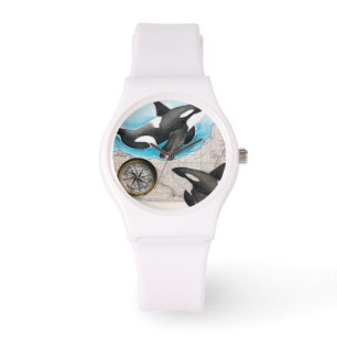 Reloj De Pulsera Mapa de las orcas