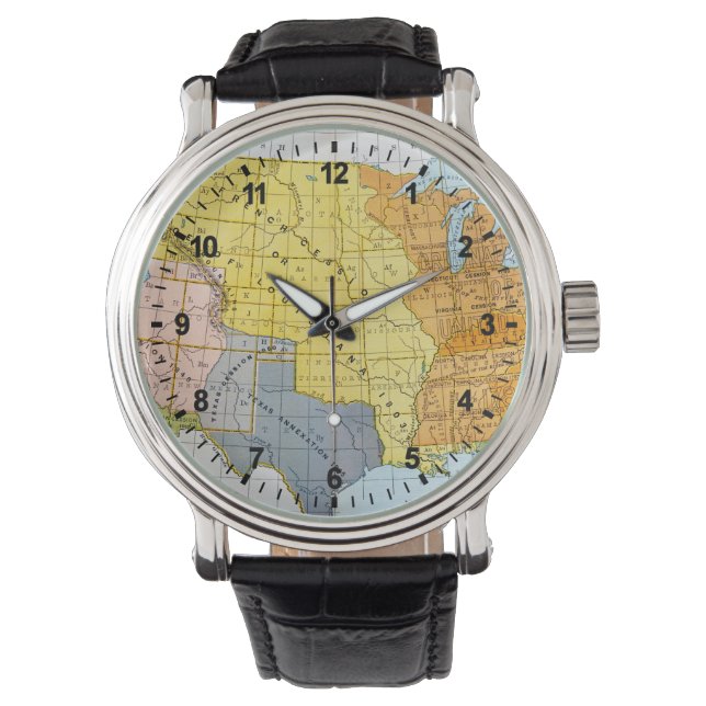 RELOJ DE PULSERA MAPA DE LOS ESTADOS UNIDOS, 1776-1884 (Anverso)