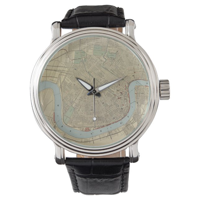 Reloj De Pulsera Mapa de Nueva Orleans (1919) (Anverso)