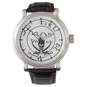 RELOJ DE PULSERA MAPA DE TESORERÍA DE PIRATAS DE ANTIGÜEDAD, ESQUEM
