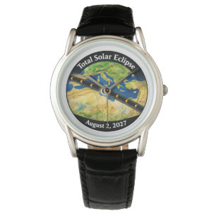 Reloj De Pulsera Mapa del eclipse solar total de 2027