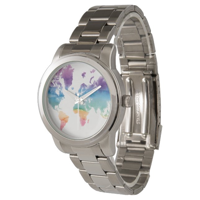 Reloj De Pulsera Mapa del mundo de las acuarelas (Angular)
