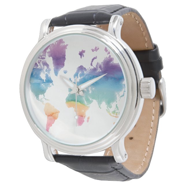 Reloj De Pulsera Mapa del mundo de las acuarelas (Angular)
