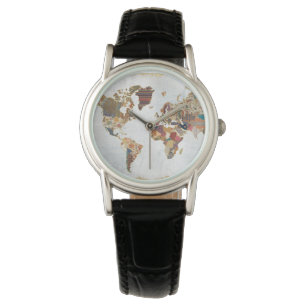 Reloj De Pulsera Mapa del mundo de patrones