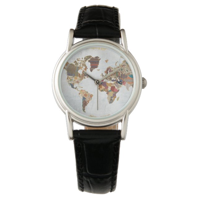 Reloj De Pulsera Mapa del mundo de patrones (Anverso)