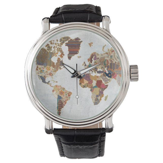 Reloj De Pulsera Mapa del mundo de patrones (Anverso)