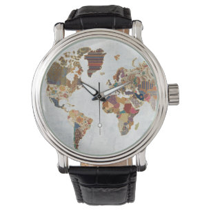 Reloj De Pulsera Mapa del mundo del modelo