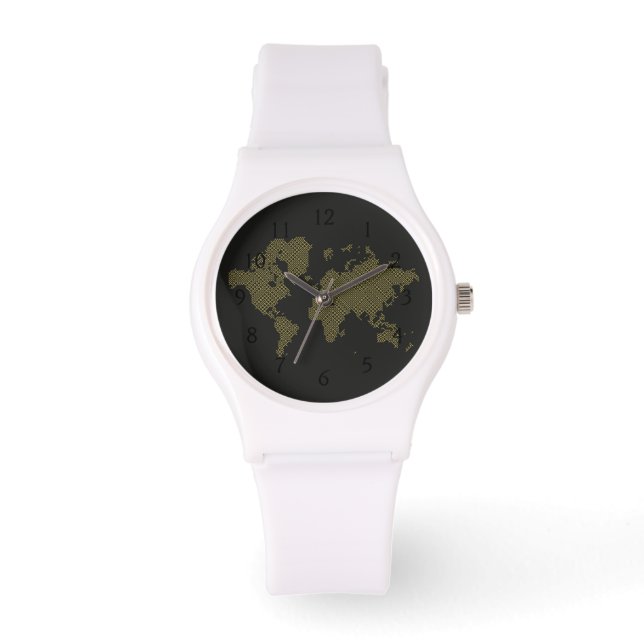 Reloj De Pulsera Mapa del mundo digital (Anverso)
