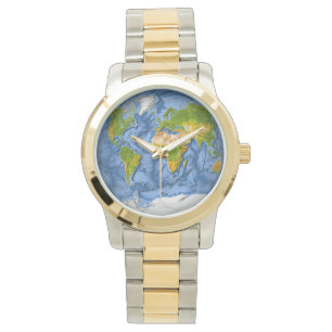Reloj De Pulsera Mapa del mundo en un círculo