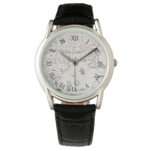 Reloj De Pulsera mapa del mundo medieval Quebec Nueva Francia Améri