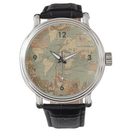 Reloj De Pulsera Mapa del mundo victoriano del Imperio Británico