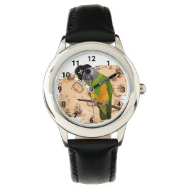 Reloj De Pulsera Mapa del tesoro de loro de Senegal pirata