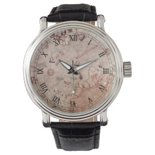 Reloj De Pulsera Mapa del Viejo Mundo de Piri Reis