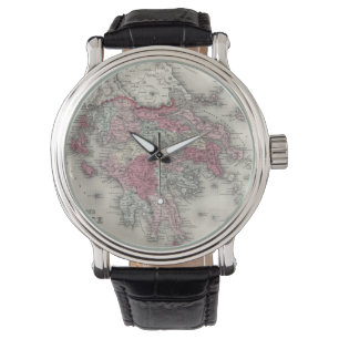 Reloj De Pulsera Mapa del vintage de Grecia (1865)
