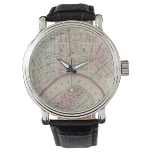 Reloj De Pulsera Mapa del vintage de New Orleans (1880)