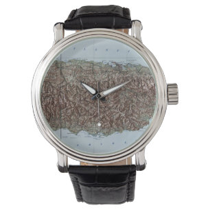Reloj De Pulsera Mapa del vintage de Puerto Rico (1952)