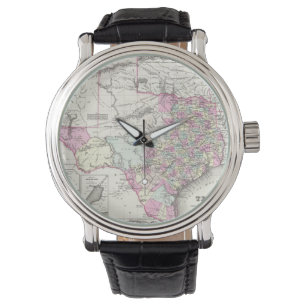 Reloj De Pulsera Mapa del vintage de Tejas (1855)