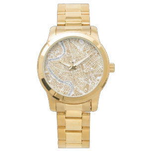Reloj De Pulsera Mapa dorado de la ciudad de Roma