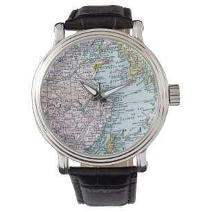 RELOJ DE PULSERA MAPA: EL ESTE DE ASIA, 1907