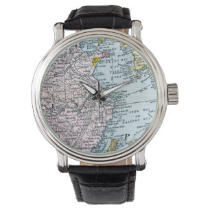 RELOJ DE PULSERA MAPA: EL ESTE DE ASIA, 1907