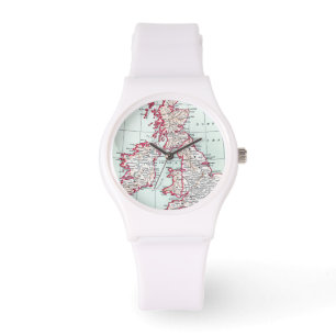 Reloj De Pulsera MAPA: ISLAS BRITÁNICAS, c1890
