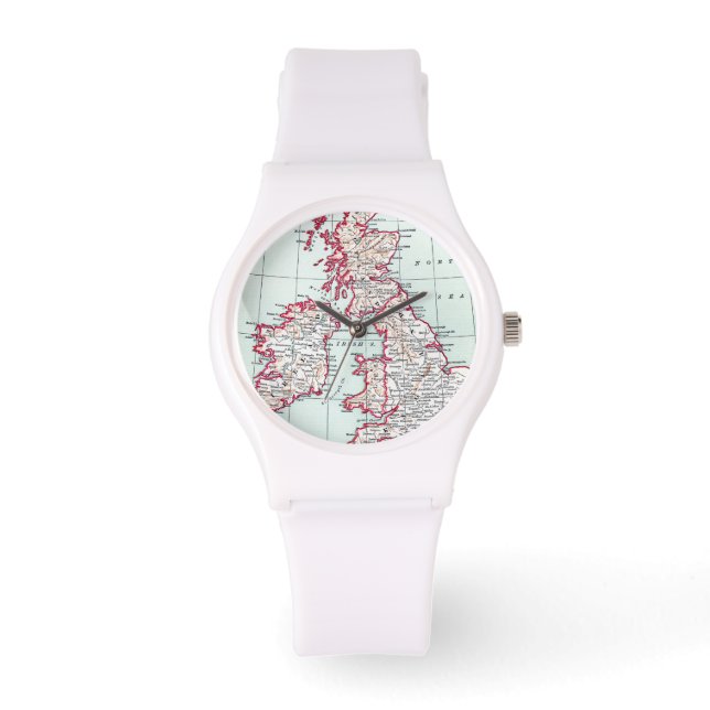 Reloj De Pulsera MAPA: ISLAS BRITISH, c1890 (Anverso)