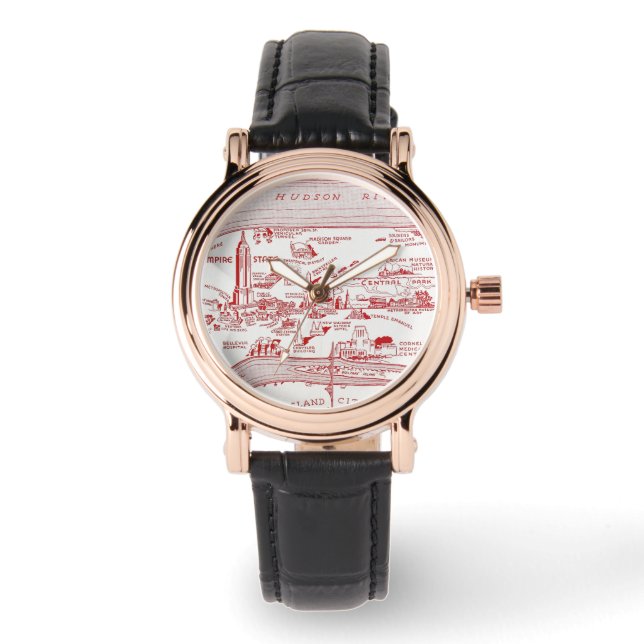 Reloj De Pulsera MAPA: MANHATTAN, c1935 (Anverso)