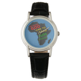 Reloj De Pulsera Mapa misionero cristiano de África | Faux Felt