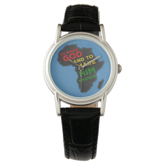 Reloj De Pulsera Mapa misionero cristiano de África | Faux Felt (Anverso)