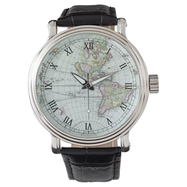 Reloj De Pulsera Mapa Mundial de Antigüedades del Siglo XVII, Frede (Anverso)