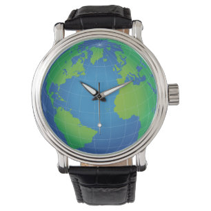 Reloj De Pulsera Mapa mundial del planeta