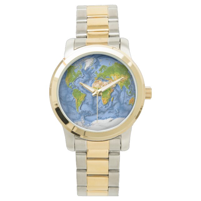 Reloj De Pulsera Mapa mundial en círculo (Anverso)