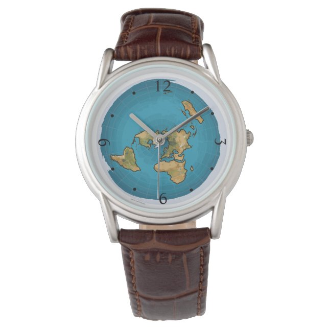 Reloj De Pulsera Mapa plano de la Tierra (Anverso)