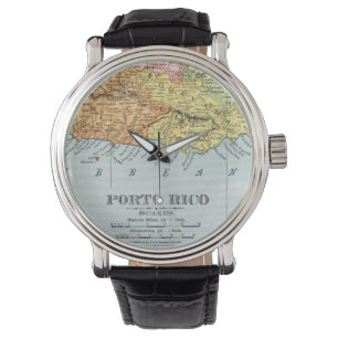 RELOJ DE PULSERA MAPA: PUERTO RICO, 1900