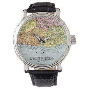 RELOJ DE PULSERA MAPA: PUERTO RICO, 1900