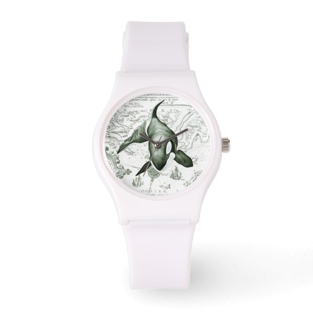 Reloj De Pulsera Mapa Verde de Orca (Anverso)
