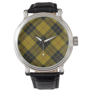 Reloj De Pulsera Maquillaje tartán amarillo chapa