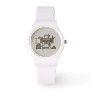Reloj De Pulsera Máquina de coser y gatitos del pedal