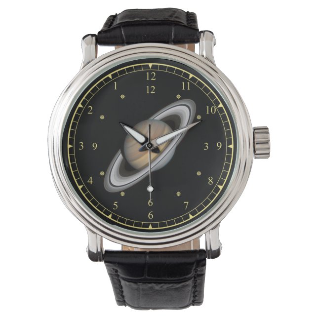 Reloj De Pulsera Máquina del tiempo ~ Hermoso planeta Saturno ~ (Anverso)