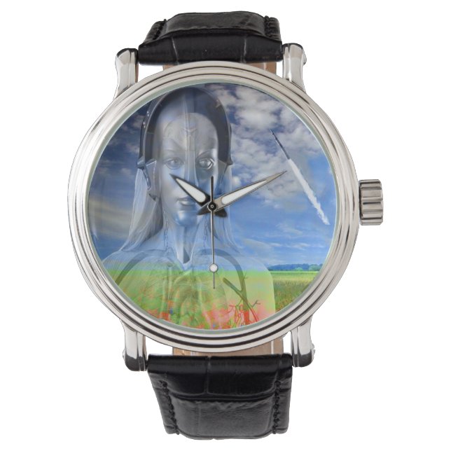 Reloj De Pulsera Máquina plateada (Anverso)
