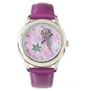 Reloj De Pulsera Mar de los pescados de jalea de los pescados de la