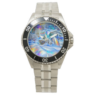 Reloj De Pulsera Maravilla surrealista de invierno con luces irland