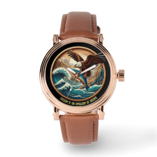 Reloj De Pulsera Maravilloso águila desangrándose para atrapar pece