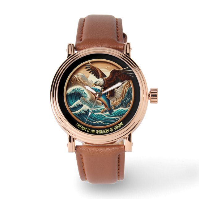 Reloj De Pulsera Maravilloso águila desangrándose para atrapar pece (Anverso)