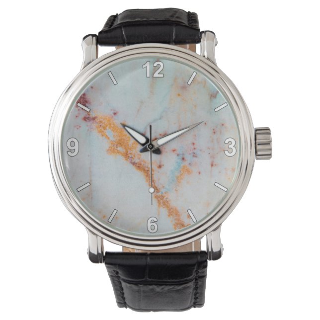 Reloj De Pulsera Marble Texture Wrist Watch Modern Minimal Style (Anverso)