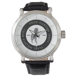 Reloj De Pulsera Marca Personalizado del logotipo de White & Black 