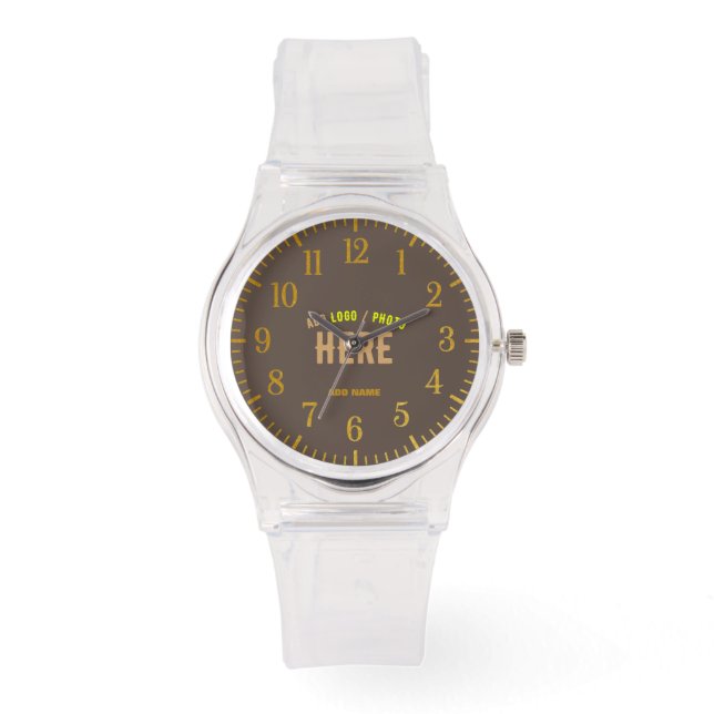 RELOJ DE PULSERA MARCA VERIFICADA DE CAFÉ DE PERSONALIZABLE ESTILO  (Anverso)